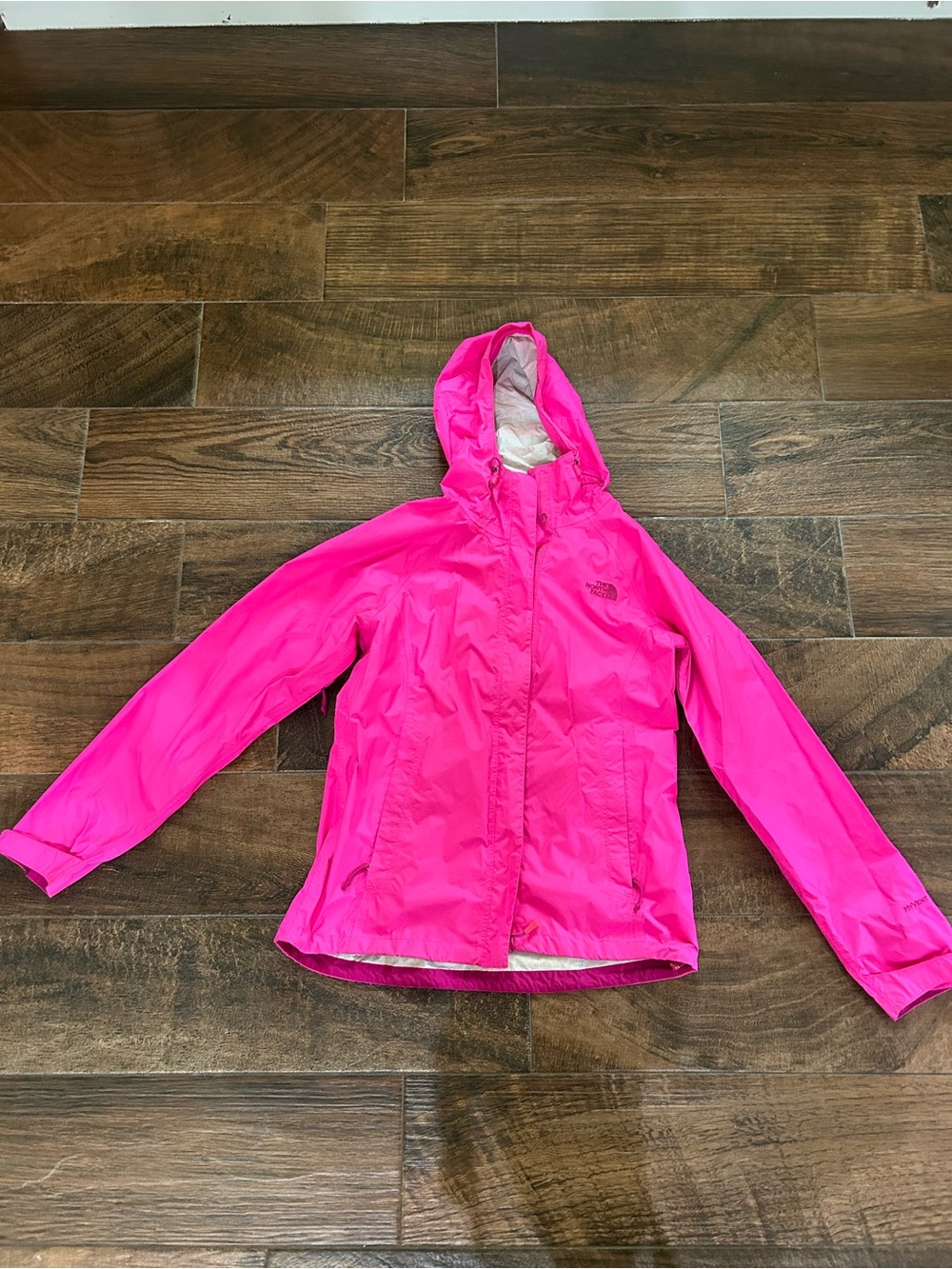 The North Face Bright Pink Hooded Raincoat